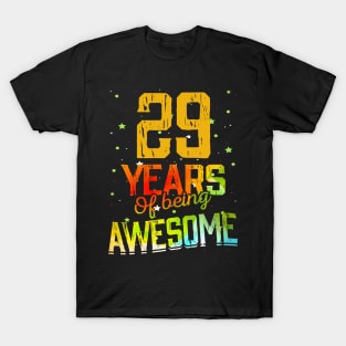 29 Years Of Being Awesome Gifts 29th Anniversary Gift Vintage Retro Funny 29 Years Birthday Men Women T-Shirt